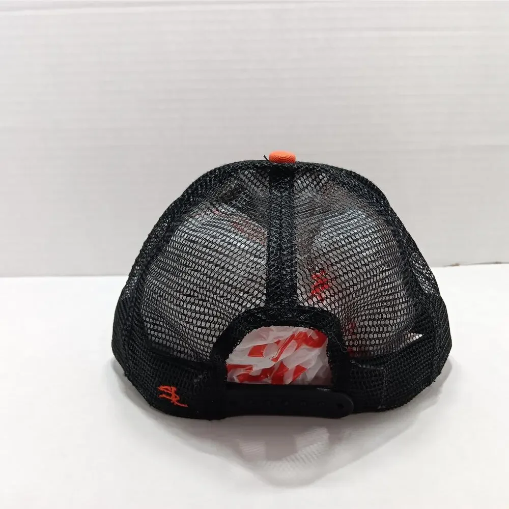 Salt Life Trucker Hat Mens OSFM Orange Shark Graphic‎ Snapback Mesh Flat Bill 03
